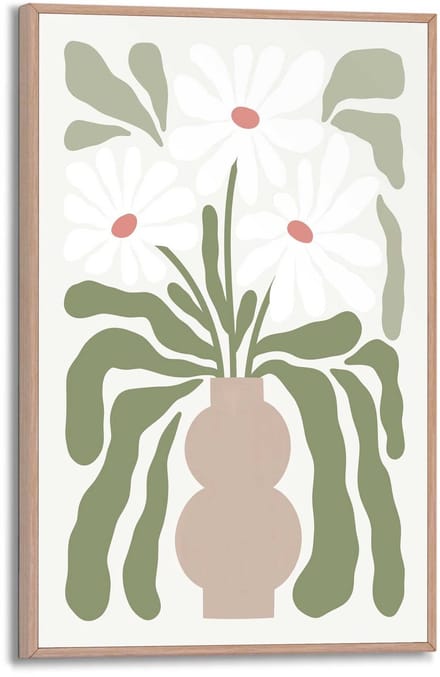 Schilderij Abstract Flowers - 30 x 20 - Hout - REINDERS