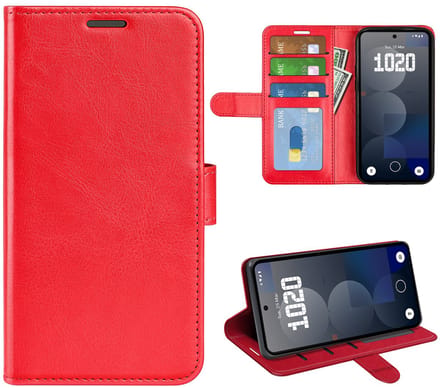 MobyDefend Hoesje - Geschikt voor Nothing Phone (3a) Pro - Wallet Book Case (Sluiting Achterkant) - Rood