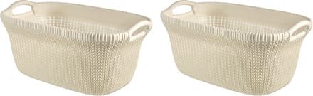 Curver Knit Wasmand - 40L - set van 2 - Oasis white
