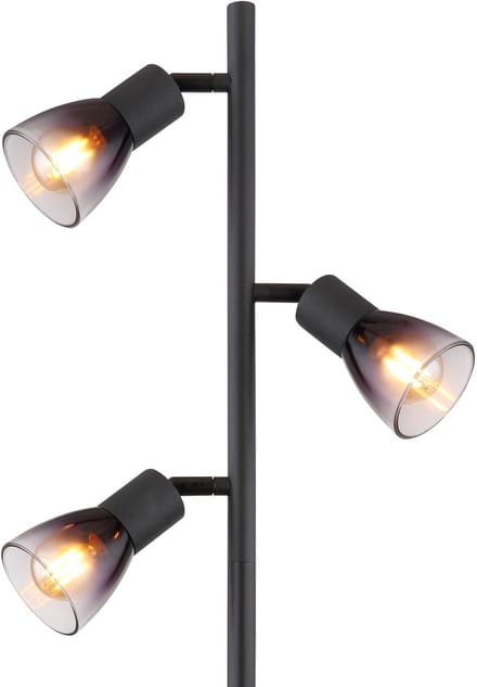 Vloerlamp LAVUS Glas 165.0cm Matt zwart | Gekleurd E27 3-Lichts
