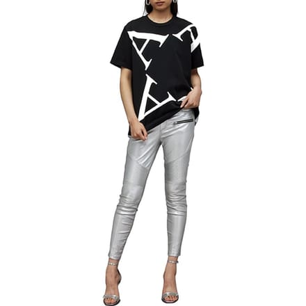 AllSaints Astar Bf Tee Black/white Taglia: XS | Maglie Sportivi Outlet | Donna | Nero