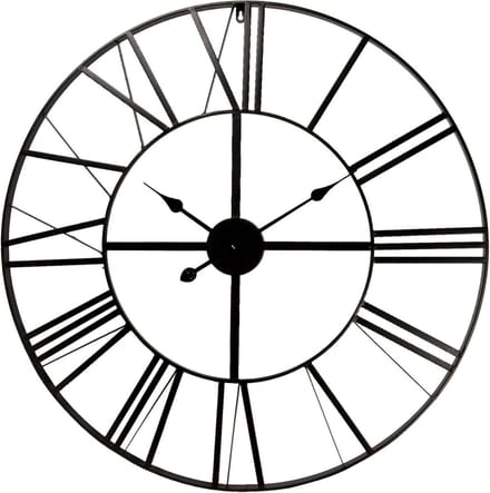 Clayre & Eef Wandklok Ø 80 cm Zwart Metaal