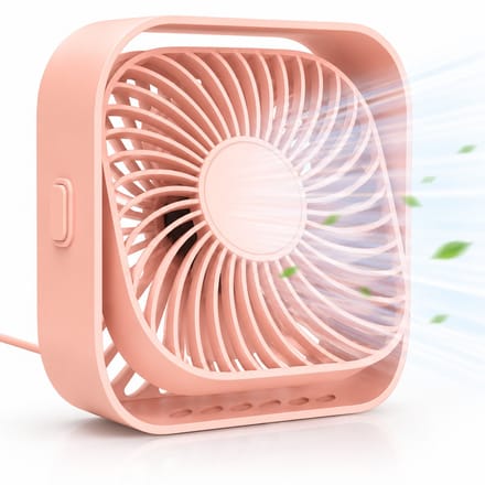 Twenty4seven® Mini Tafelventilator - Oplaadbaar & Draadloos - Roze - Bureau Ventilator met 3 Standen - Draagbaar als Handventilator