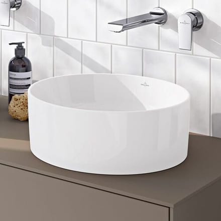 Villeroy & Boch Collaro countertop washbasin 40 cm round without overflow, without tap hole 4A184001