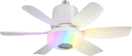 Bovista Plafondventilator - Met Verlichting - Plafond Ventilator - Met Lamp - Plafonniere Met Ventilator - Met Licht - Wit - 47cm