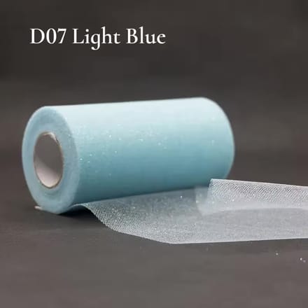 Glitter tule - Licht Blauw - 22,8 meter