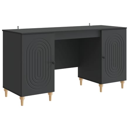 vidaXL - Bureau - Zwart - 142,5 - x - 50 - x - 75 - cm - Bewerkt - hout