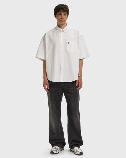 BOXY SHORT SLEEVE SHIRT WITH BUTTON DOWN