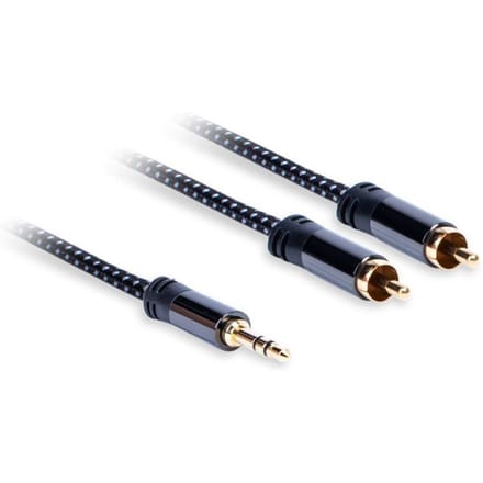 Kabel Jack 3,5 mm - 2xRCA (M) stereo, Lengte: 3,0m AQ Premium , Acoustique Quality zwart