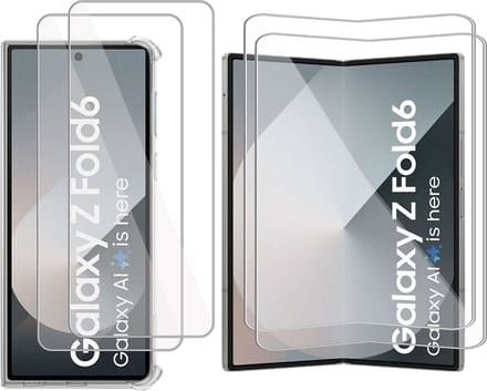 Hoesje + 2x Screenprotector geschikt voor Samsung Galaxy Z Fold 6 – Folie- Case Transparant