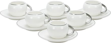 BRICARD ESPRESSO SET 2860 12/S-2 | WIT - ZILVER 12-DELIG