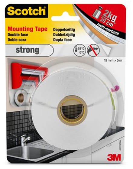 3M Scotch 40011950 Montagetape Wit (l x b) 5 m x 19 mm 1 stuk(s)