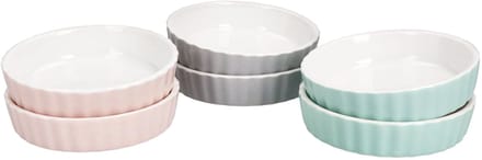 Set van 6 crème brûlée schaaltjes Emilia roze mintgrijs - 24320112