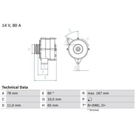 Driefasige generator BOSCH 0 986 034 120