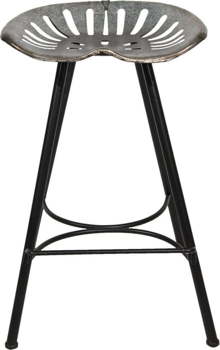 Clayre & Eef Barkruk 50x50x75 cm Grijs Ijzer Rond Kruk