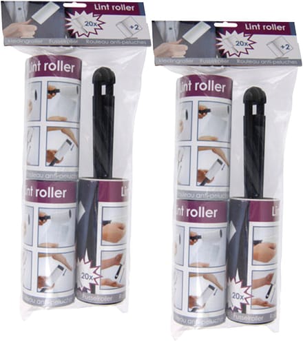 Kledingroller set - 2x - kleefroller - kledingborstel - pluizenroller voor kleding of meubel - pluizenverwijderaar