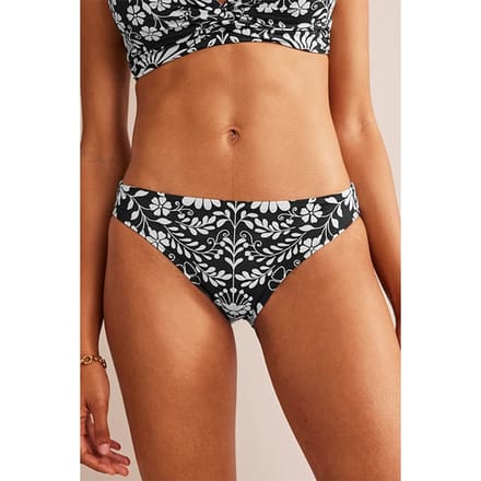 Boden Classic Bikini Bottoms Nero, Gardenia Sprig Maat: 8 | Bikini's Outlet | Dames | Zwart