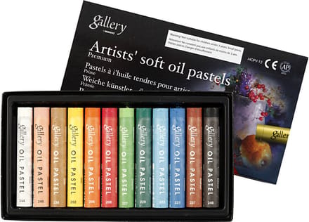Gallery Oliepastel Premium, dikte 10 mm, l: 7 cm, diverse kleuren, 12stuks