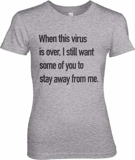 Hybris Stay Away From Me Girly Tee dames-T-shirt, heather-grijs