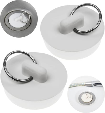 Universele Rubber Dop voor Afvoerputje, 2 Stuks, Wit