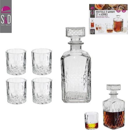 Whiskeykaraf + 4 Glazen - Sabeur et Degustation