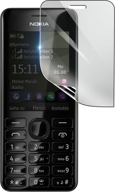 3mk, Geschikt voor Nokia 206, Schokbestendige Hydrogel Screenprotector, Transparant