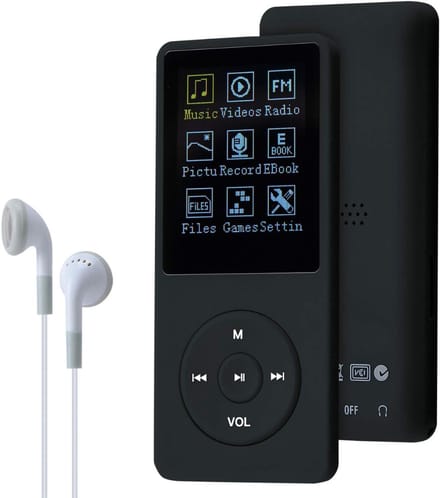 Swiphi® Mp3 speler - 8GB - MicroSD Ondersteunbaar tot 64GB - Zwart