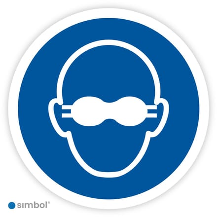 Simbol® - Stickers Dragen van opaak bril verplicht (M007) - Formaat ø 30 cm.