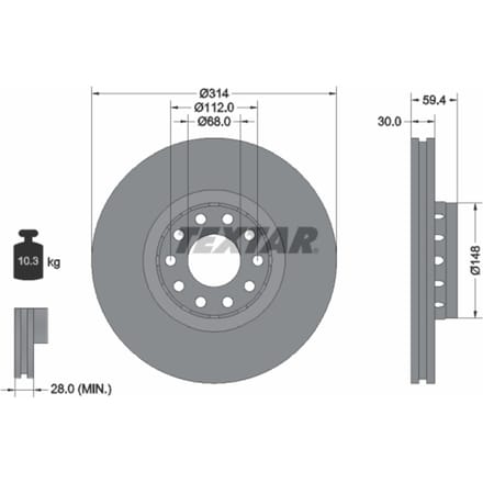 Remschijf TEXTAR 92073200
