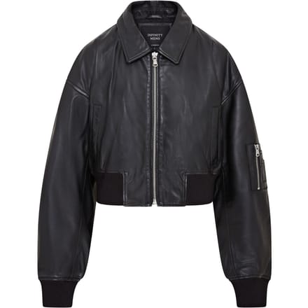 Oversized lederen MA-1 bomberjack voor dames