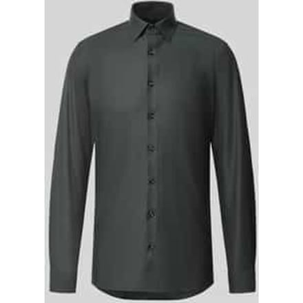 OLYMP No. Six Overhemd, Super Slim, Kent, Grijsgroen