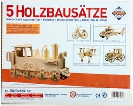 Pebaro houten bouwset voertuigen - creatief speelgoed bouwpakket.