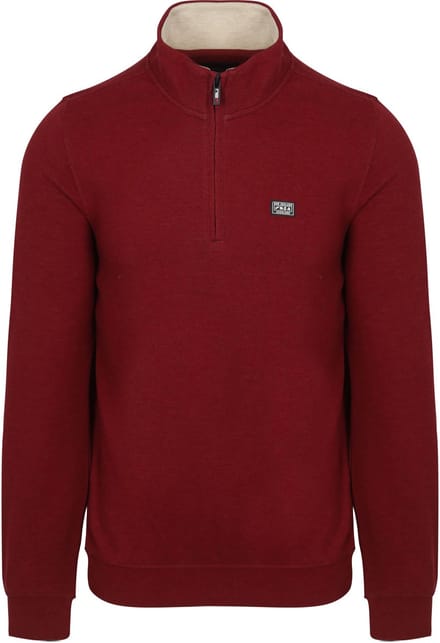 NZA - Rode katoenen half zip trui