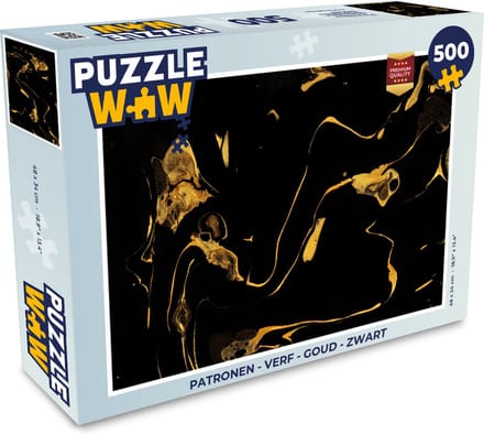 Puzzel Patronen - Verf - Goud - Zwart - Legpuzzel - Puzzel 500 stukjes