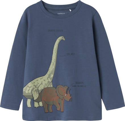 Name It - T-shirt - Longsleeve - Dino - Donkerblauw - Maat 98