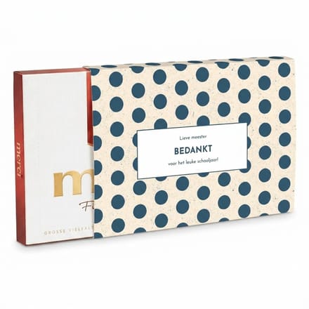 Merci Chocolade | Chocoladecadeaus | Bedankt | Cadeau | Bedankt Meester | Stippenpatroon | 400 gram | Fotofabriek
