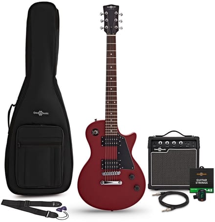 New Jersey Electric Guitar Red, 10W Guitar Amp & Accessory Pack