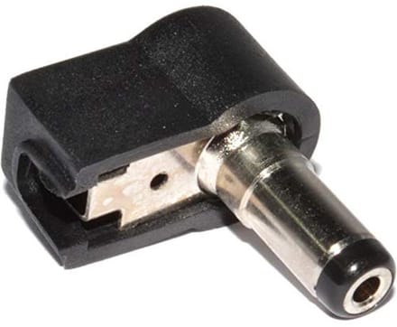 DC Voedingsadapter Solder Connector 90 Graden 2.1mm/5.5mm Male Plug