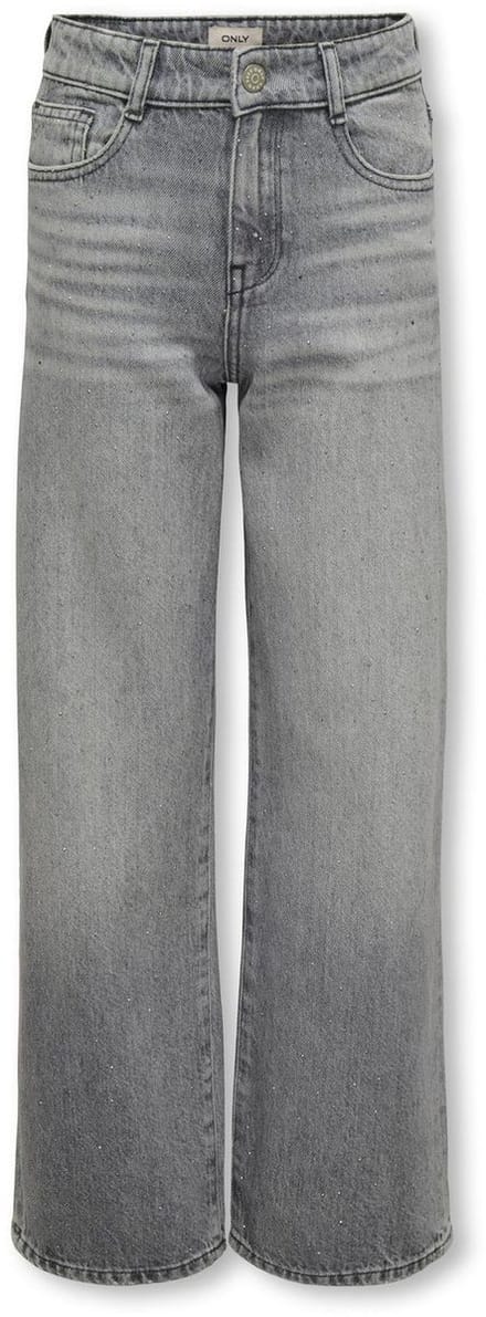 ONLY KOGCOBAIN REG WIDE RHINESTONE DNM Meisjes Jeans - Medium Grey Denim