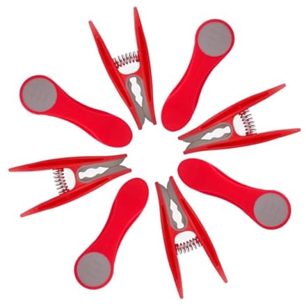 48 Wasknijpers met Soft Grip Rood-Grijs voor Gevoelige Kleding