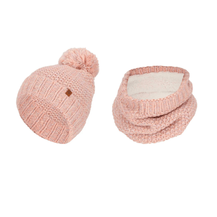 Muts & Colsjaal meisjes - Skiset - Knitted - One Size - Roze