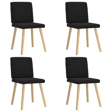 vidaXL - Eetkamerstoelen - 4 - st - stof - zwart