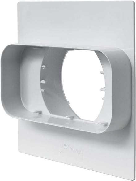 Rechthoekige Wandrooster Ventilatieopening 150x70mm Rond Uitblaas 100mm Wit