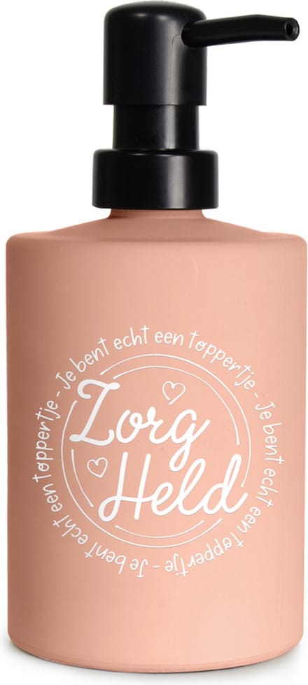Creaties van hier - zeeppompje zorgheld met houten hartje - glas