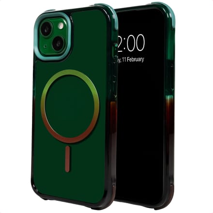 Selencia Hoesje - Geschikt voor Apple iPhone 14 / 13 - Gradient Backcover - Groen / Bruin