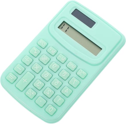 Compacte Rekenmachine - Zakformaat Hulpmiddel - Basisberekeningen Uitvoeren - Lichtgewicht Ontwerp - 11 x 7 cm - Mintgroen