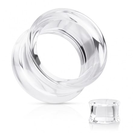 6 mm double flared tunnel transparant ©LMPiercings