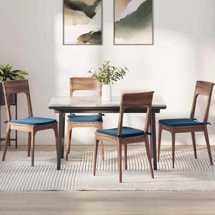 vidaXL - Zitkussens - 4 - st - Fluweel - Blauw - 40 - x - 40 - x - 3 - cm