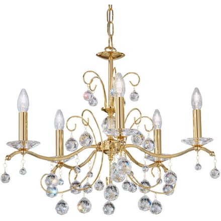austrolux Kroonluchter Carmen II, glas, verguld, 65 cm