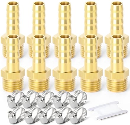 Dailygoody - Messing Slangpilaar - 10 Stuks 6mm OD Barb naar 3/8